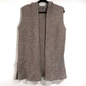Aerie Long Hooded Fuzzy Sherpa Sleeveless Sweater Vest Womens Medium M